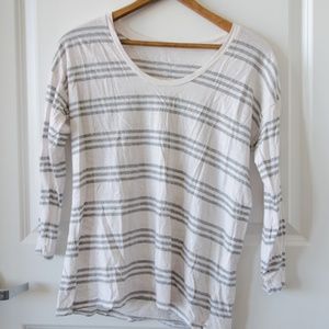 LOFT scoop neck striped tee